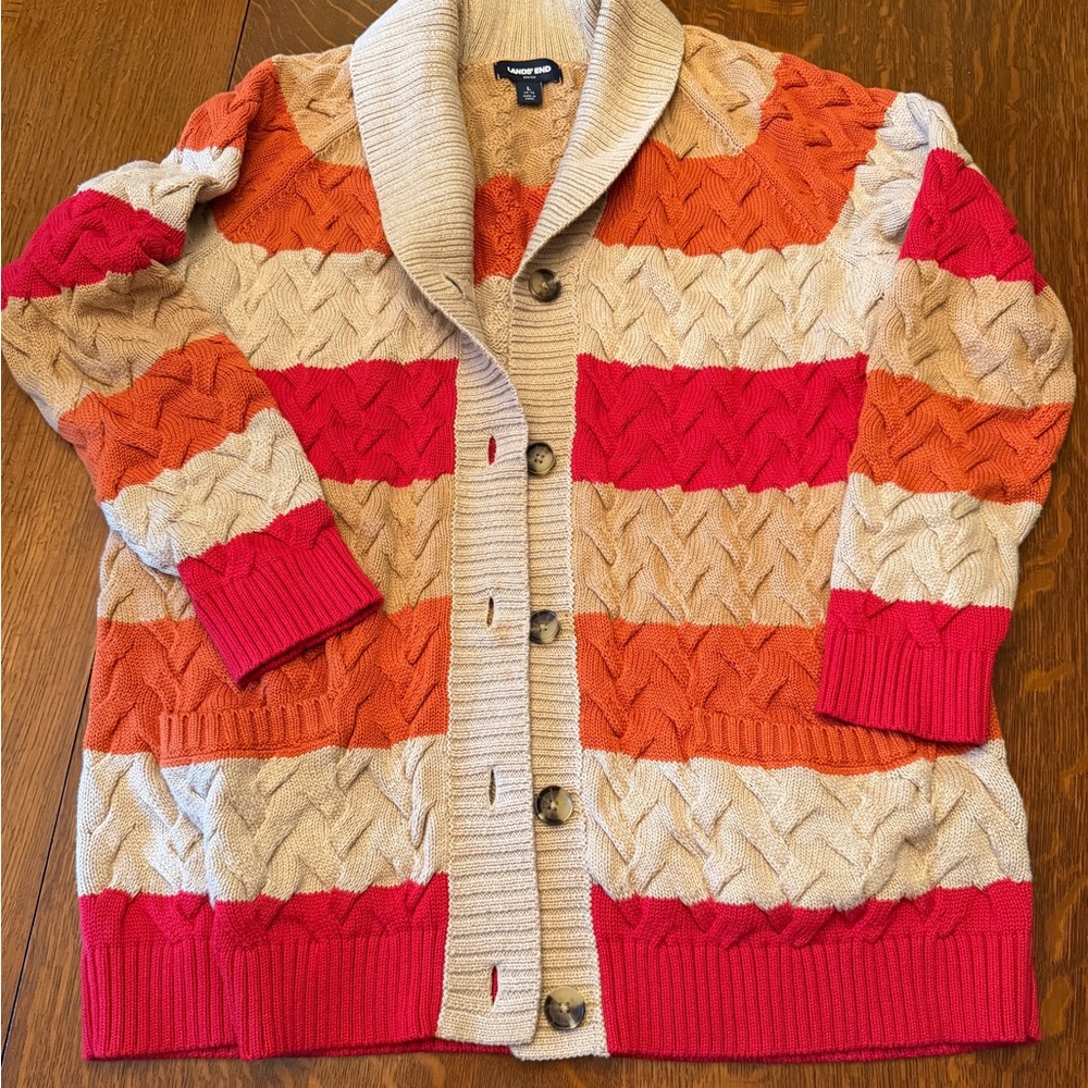 Lands' End Shawl Collar Cardigan women’s size large